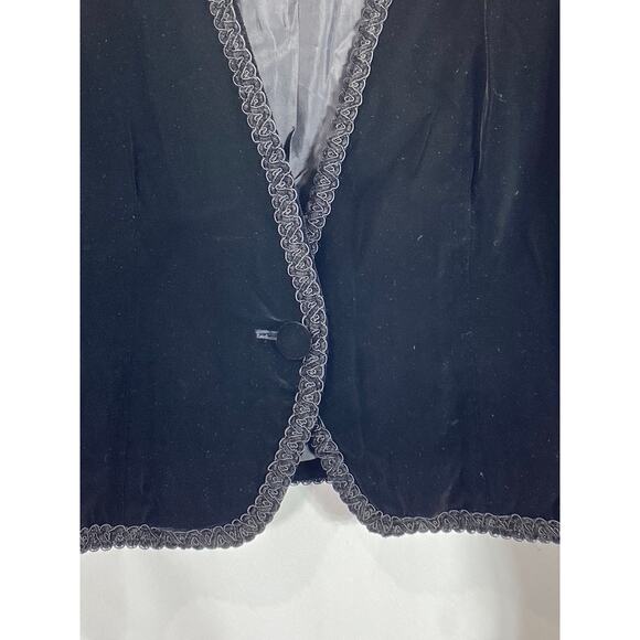 BROOKS BROTHERS Women's Black Vintage Textured Velvet Single-Button Blazer SZ 12 - Picture 4 of 11